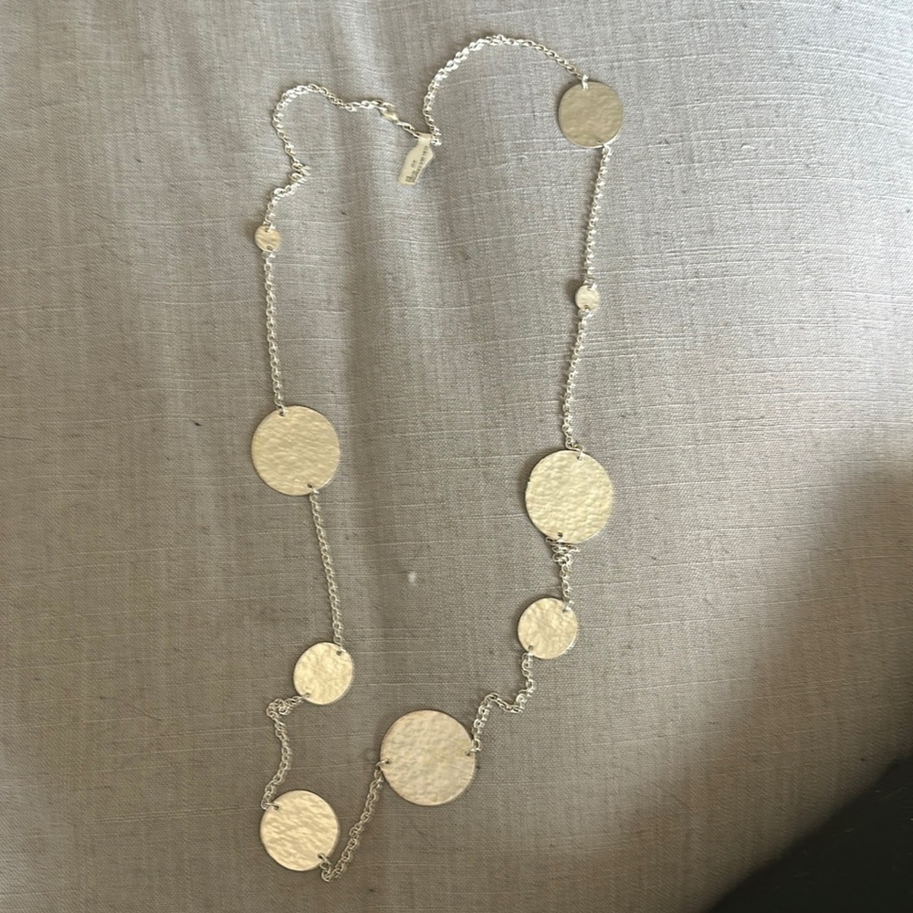 New never used Joia silver disc necklace